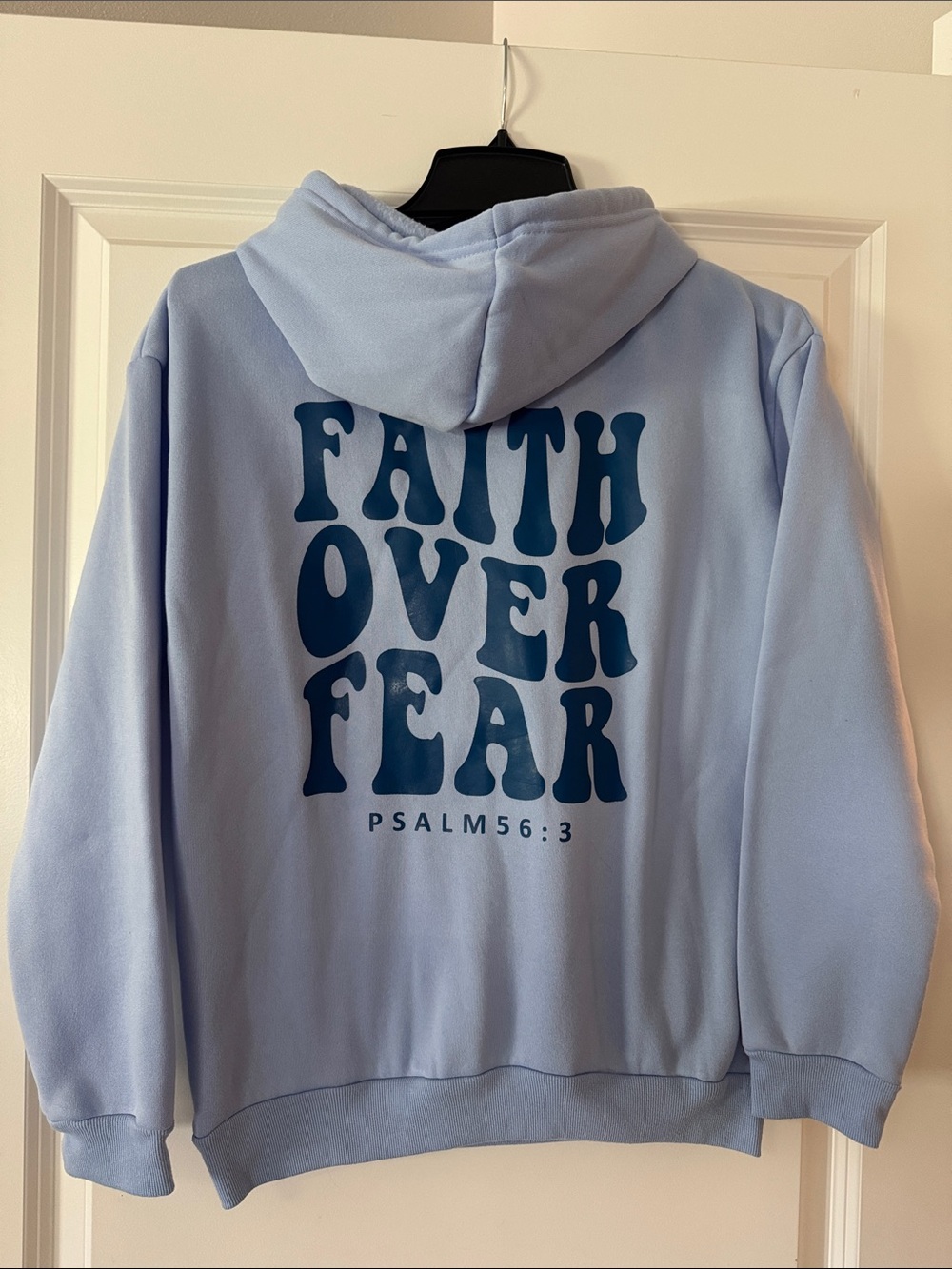 SHEIN Light Blue Cozy Fleece Sweatshirt